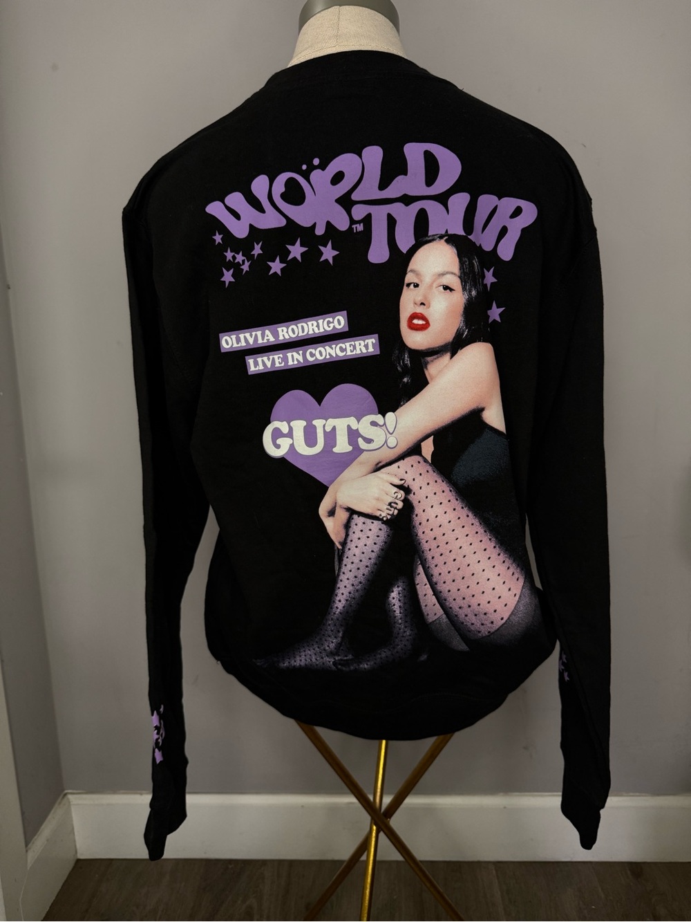 Olivia Rodrigo Black & Purple 'World Tour' Long Sleeve Tee